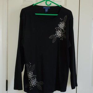 Black Embellished Karen Scott Top